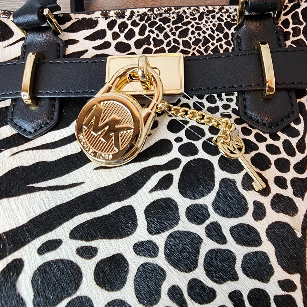 Michael Kors Hamilton Small Leather Animal Print Satchel